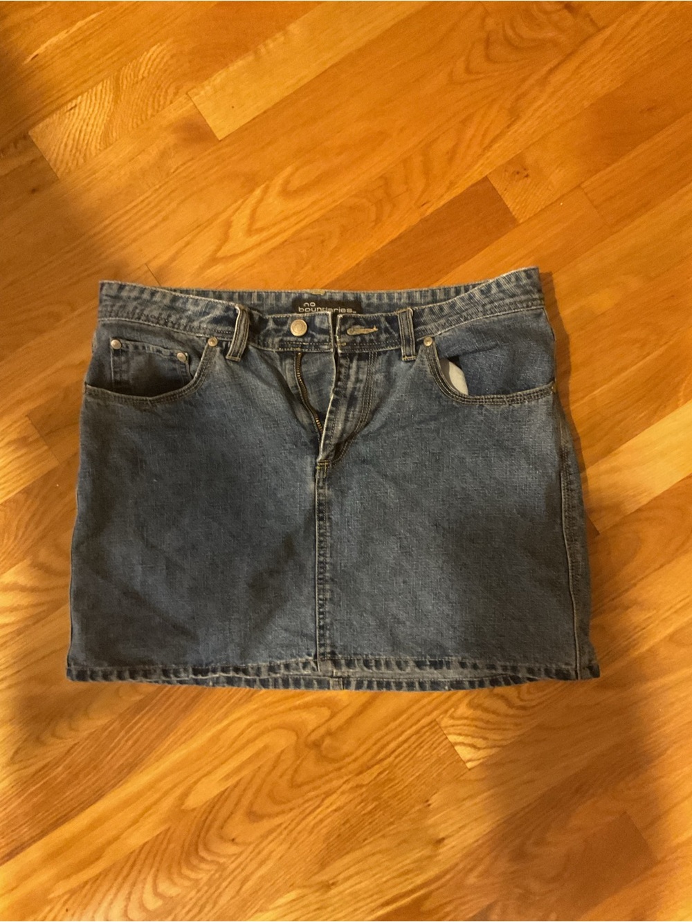 No Boundaries Blue Denim Mini Skirt